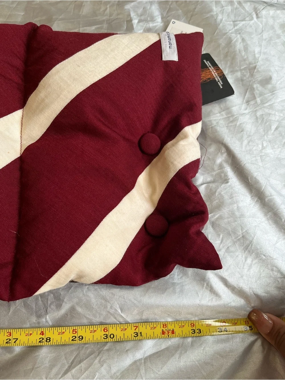 Men's Burgundy & Cream Striped Scarf – Classic Winter Accessory